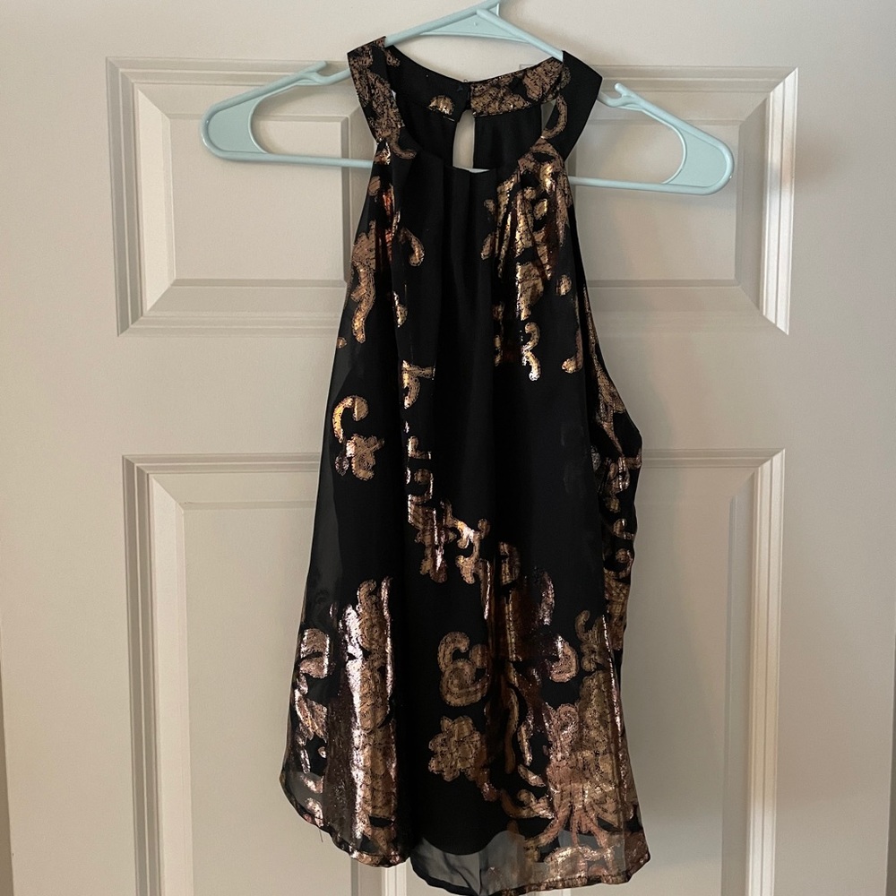 High Neck Black & Gold Tank